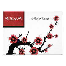 Sakura oriental RSVP Invitation Personnalisée
