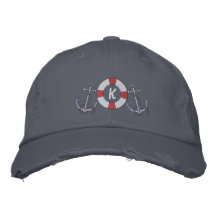 Saling Ring and Anchors Embroidered Baseball Cap