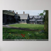 Salmesbury Hall, Elizabethan Mansion, Preston, Lan Poster
