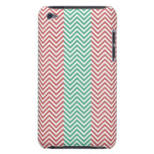 Salmon and Green Chevron Striped Zig Zags iPod Touch Covers