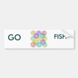 Salmon Circle Rainbow Bumper Stickers