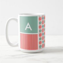 Salmon, Coral Pink, & Seafoam Polka Dots Coffee Mug