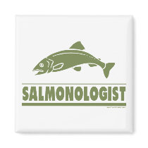 Salmon Fishing Fridge Magnet