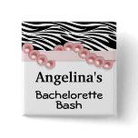 Salmon Pearls And Ribbon Guest Party Favour buttons