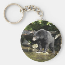 "Salmon Spotting" Black Bear Gifts Key Chain