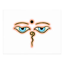 Salmon Yellow Buddha Eyes.png Postcards