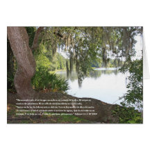 Salmos 1: 1-3 con Rio y Arbol Horizontal Greeting Card