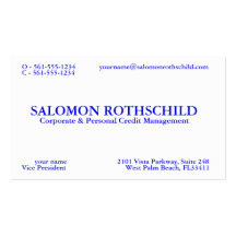 SALOMON ROTHSCHILD BUSINESS CARD TEMPLATE