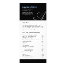 Salon and Spa Price List & Rack Card