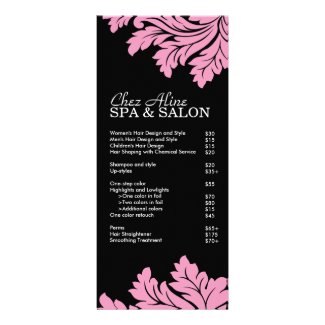 Salon and Spa Price List & Rack Card