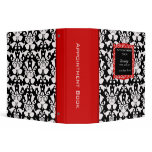 Salon appointment book red black damask binder