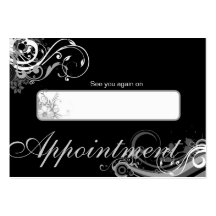 Salon Appointment Card Spa Floral Swirls Black Business Card