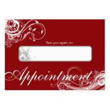 Salon Appointment Card Spa Floral Swirls Red Business Card Templates