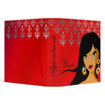 Salon Binder Appointment Book Bindi Woman Red Silv