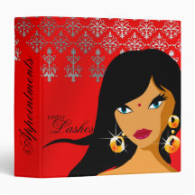 Salon Binder Appointment Book Bindi Woman Red Silv