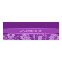 Salon Bookmark Spa damask floral flower purple Business Card Template
