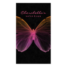 Salon Business Card Spa Butterfly Pink Orange