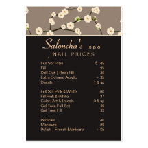 Salon Business Card spa cherry blossom brown 2