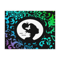 Salon Card Butterfly Woman GBP Silhouette