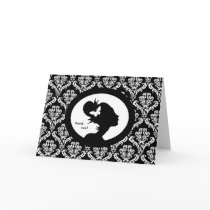Salon Card Butterfly Woman Silhouette