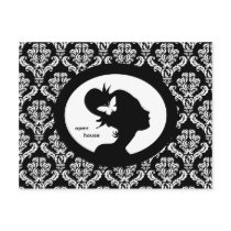 Salon Card Butterfly Woman Silhouette Post Cards