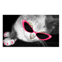 Salon de spa d'animal familier - chat avec les lun cartes de visite professionnelles
