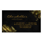 Salon Floral Appointment Business Card Black Gold