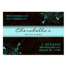 Salon Flower Elegant Turquoise Appointment Card Business Card Template