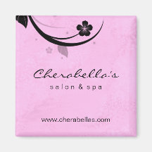 Salon Fridge Magnet Spa floral watery pink