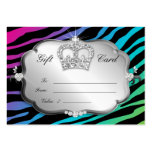 Salon Gift Card Bold Zebra Silver Pink Crown Business Card Templates
