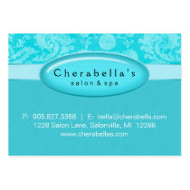Salon Gift Card Certificate Spa Blue Damask Business Card