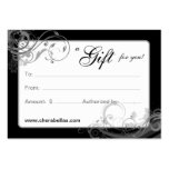 Salon Gift Card Spa Floral Swirls Black White Business Cards