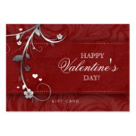 Salon Gift Card Spa Flower Floral Red Hearts Silve Business Card Templates