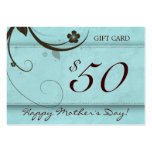 Salon Gift Card Spa Flower watery blue $50 business cards