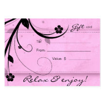 Salon Gift Card Spa Flower watery pink Business Card Templates