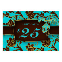 Salon Gift Card Spa Gold Floral BB $25 Business Cards