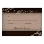 Salon Gift Card Spa Linen Floral Brown Beige Business Card Template