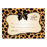 Salon Gift Card Spa Valentine's Day Cheetah Animal