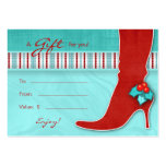 Salon Gift Card Spa Xmas Holly Red Boot business cards