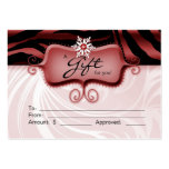 Salon Gift Card Spa Zebra Animal Red Black Xmas 2 Business Card Template