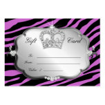 Salon Gift Card Zebra Silver Purple Crown Business Card