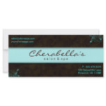Salon Gift Certificate Floral Elegant Turquoise Custom Rack Card