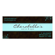 Salon Gift Certificate Floral Elegant Turquoise Custom Rack Card