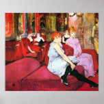 Salon in the Rue de Moulins by Toulouse-Lautrec Poster
