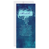 Salon Invite Floral Grunge Blue Denim