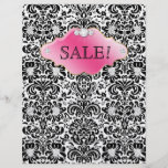 SALON Jewellery Flyer Floral Damask Pink Gold BW