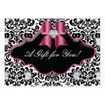 Salon Jewellery Gift Card Bow Floral Damask Pink 2
