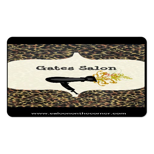 Salon Leopard Print Business Card Template