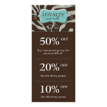 Salon Marketing Cards Blue Brown Zebra Rack Cards