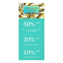 Salon Marketing Cards Blue Gold Zebra